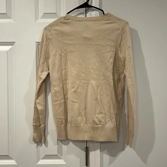 NWT Banana Republic Womens Sweater Cream Polka Dot Long Sleeve Lightweight - Picture 3 of 6